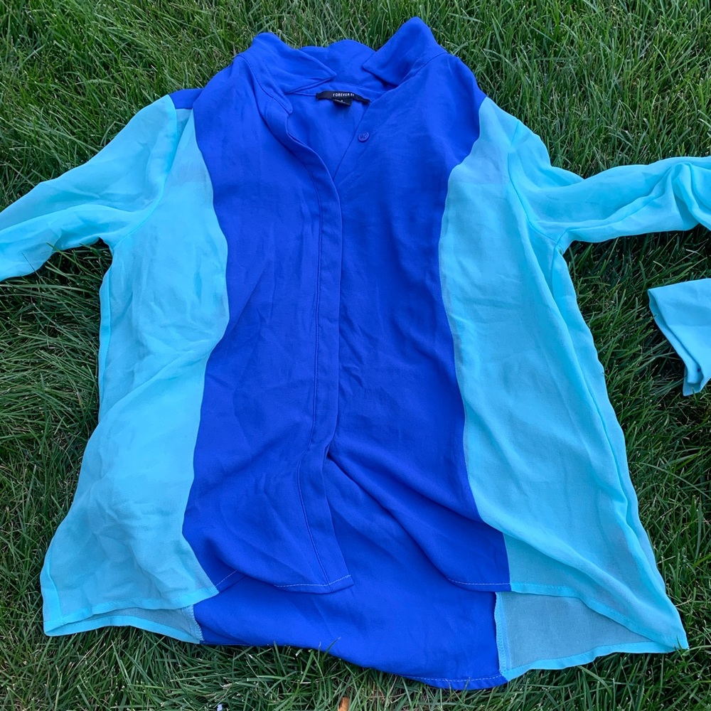 Colorful blue blouse